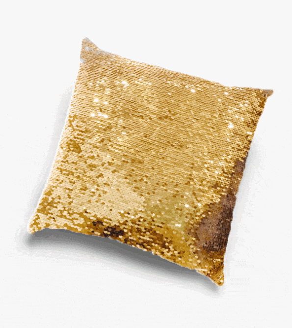 Custom sequin photo pillow