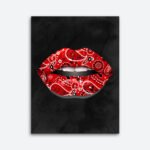 Bandana Lips Canvas Wall Art