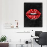 Bandana Lips Canvas Wall Art