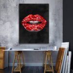 Bandana Lips Canvas Wall Art