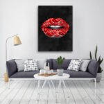 Bandana Lips Canvas Wall Art