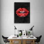 Bandana Lips Canvas Wall Art